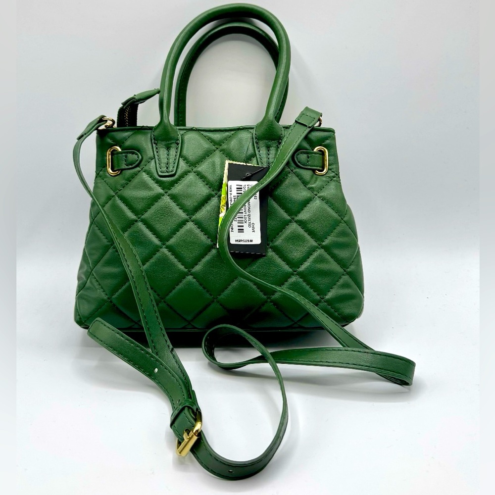 Badgley Mischka Middle Diamond Quilted Tote Bag with Front Lock and Pendant NWT - Picture 2 of 2
